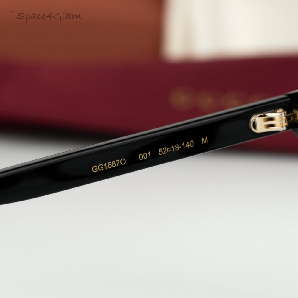 BRAND NEW Gucci Women Eyeglasses Black Demo Oval GG1687O 001 - Picture 5 of 7